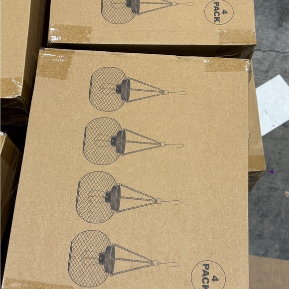 KagoLing black Metal Hanging Lanterns 4 pack - Picture 2 of 4